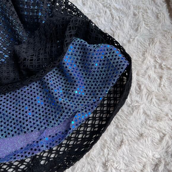 Rampage sequin‎ mesh overlay maxi dress prom gown purple long hoco Y2K 90s S - Picture 10 of 14